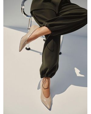 Simon's Patent Leather Kitten Heel Pumps Made In Portugal Women - Natural