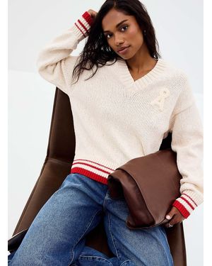 ARMEDANGELS Shaker Rib Bouclé Crest Sweater - Blue