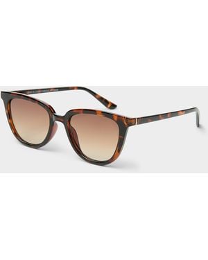 Simon's Blue Chip Rounded Square Sunglasses - Brown