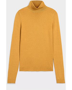 Twik Solid Turtleneck Sweater - Yellow