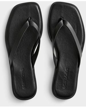 Simon's Leather Strap Cushioned Sandals Made In Spain Women - Black