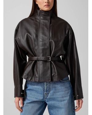 Jacquemus Ciro Lambskin Leather Jacket - Black