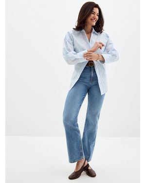 BOSS Ada Faded Jean Fit: Straight Leg, High Rise - Blue