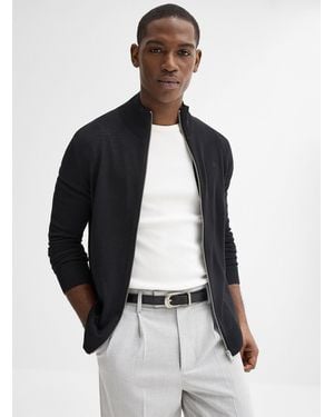 Lindbergh Merino Knit Zip - Blue