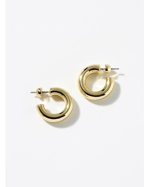 Pilgrim Golden Tubular Hoops - White