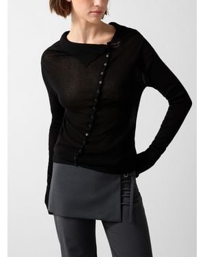 Paloma Wool Igna Diagonal Buttoning Sweater - Black