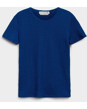Contemporaine Stretch Smocked T - Blue