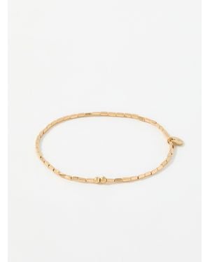 Simon's Gold Bead And Bar Chain Bracelet - White