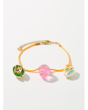Simon's Vacation Charm Cord Anklet - Orange