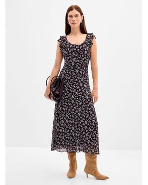 EVER NEW Paige Ruffled Collar Floral Dress - White