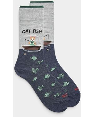 Hot Sox Cat Fish Socks - Blue