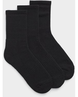 I.FIV5 Organic Cotton Athletic Socks Set Of 3 - Black