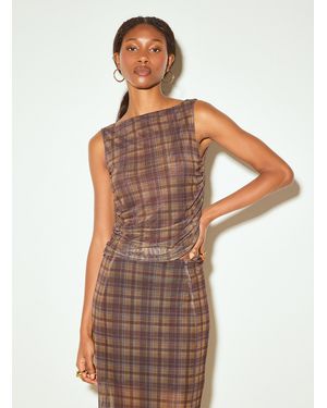 Icône Gathered Micromesh Cami - Brown