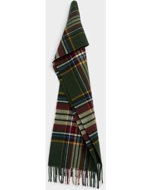 Le 31 Wintry Pattern Merino Wool Scarf Exclusive Collection From Italy - Green