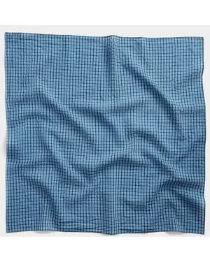 Boii Studios Pure Cotton Check Scarf - Blue