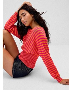 Twik Fitted Striped Sweater - Red