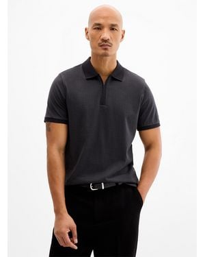 Robert Barakett Whistler Optical Jacquard Polo - Black