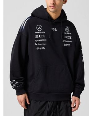 Y-3 X Mercedes-amg Multi-logo Hoodie (men, Black, Large) - Blue