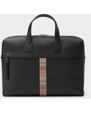 Paul Smith Double Zip Leather Briefcase - Black