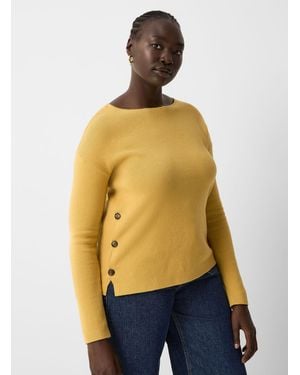 Contemporaine Boatneck Structured Sweater - Yellow
