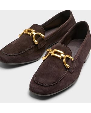 Simon's Supple Suede Bit Loafers Made In Portugal - Brown