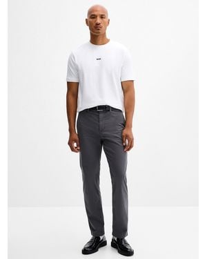 BOSS Minimalist Stretch Chinos Straight Fit - White
