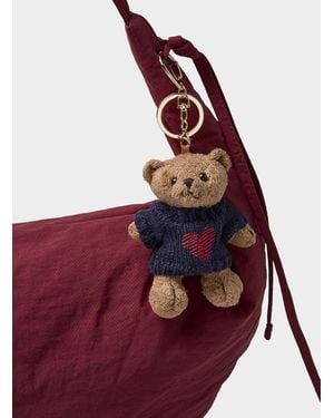Le 31 Cute Teddy Bear Charm Key Ring - Red