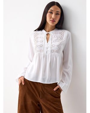 ONLY Broderie Anglaise Blouse - White