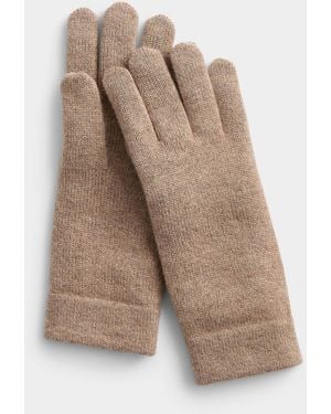 Simon's Pure Cashmere Solid Gloves - Natural
