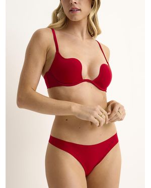 Fleur du Mal Poppy Red Stretch Thong Nylon