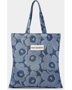 Marimekko Vankka Unikko Denim Tote - Blue