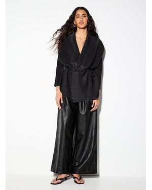 Icône Grooved Texture Shawl - Black