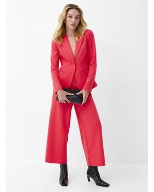 Ichi Structured Jersey Pleated Cropped Pant