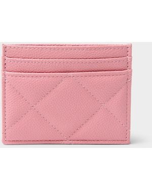 Simon's Quilted Diamond Card Holder - Pink