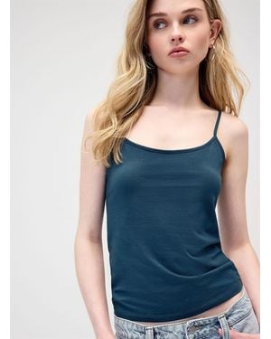 Twik Thin Strap Fitted Cami - Blue