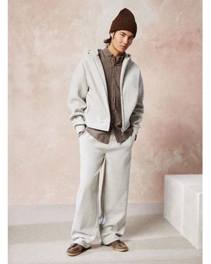 Le 31 Heather Felt Zipped Hoodie - Natural