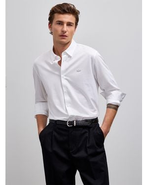 Lacoste Minimalist Jersey Shirt Slim Fit - White