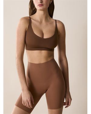 Siella No-show Invisible Body-shaping Control Short Length: 7" (women, Brown, Large)