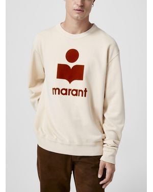 Isabel Marant Mikoy Velvet Logo Sweatshirt - Natural