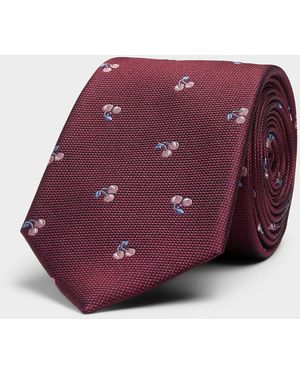 Le 31 Jacquard Cherry Tie - Purple
