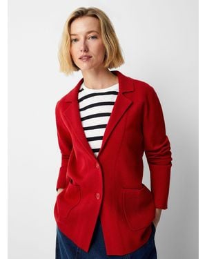 Contemporaine Patch Pockets Blazer - Red