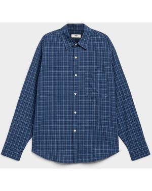 Le 31 Textured Check Shirt Imported From Seoul - Blue