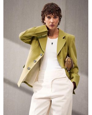 Ami Paris Loose Pure Virgin Wool Blazer - Green