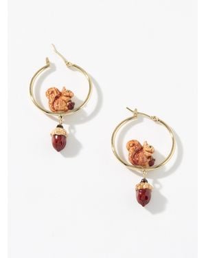 Nach Squirrel And Acorn Hoops - White
