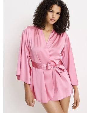Fleur du Mal Angel Pink Silk Robe