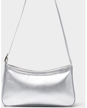 Simon's Smooth Minimalist Baguette Bag - White