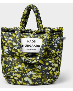 Mads Nørgaard Pillow rugged Canvas Puffy Floral Tote Bag - Green