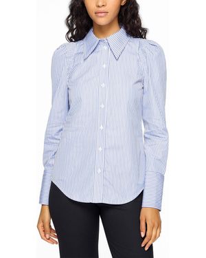 Smythe Pleated Shoulders Striped Poplin Shirt - White