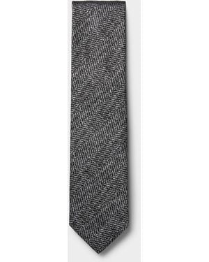 Profuomo Optical Texture Tie - Grey