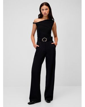 Twik Golden Buckle Twisted Strap Jumpsuit - Black